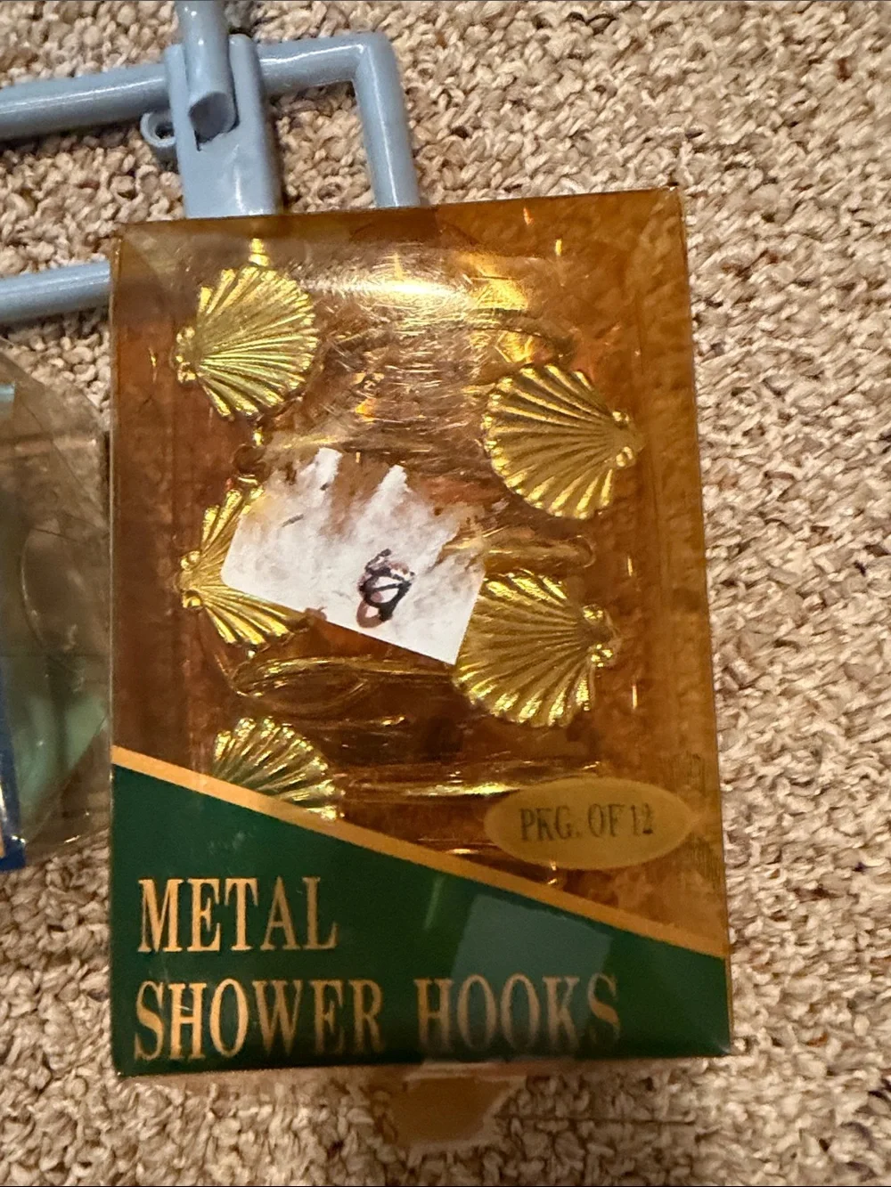 Better Homes And Gardens Light Blue Hook Rack with Teal Shell Shower Hooks